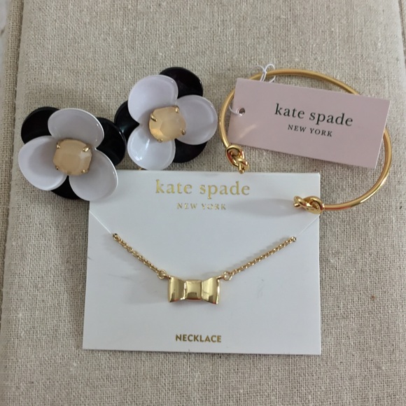 kate spade Jewelry - 3PC Kate Spade Jewelry LOT Necklace Bangle Earring